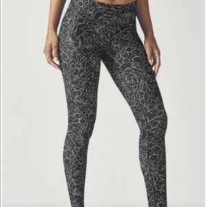 Fabletics Salar Silver Blue Floral Print Leggings